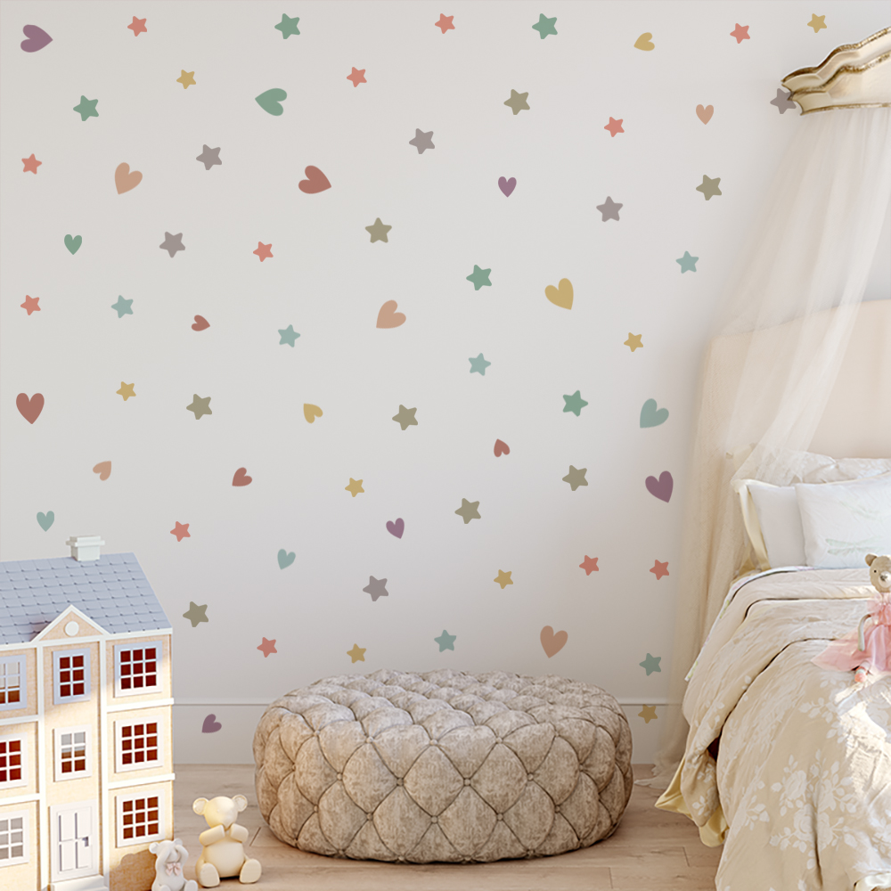 Baby Nursery Wall Stickers - ملصقات حائط صغيرة ذات ألوان جديدة