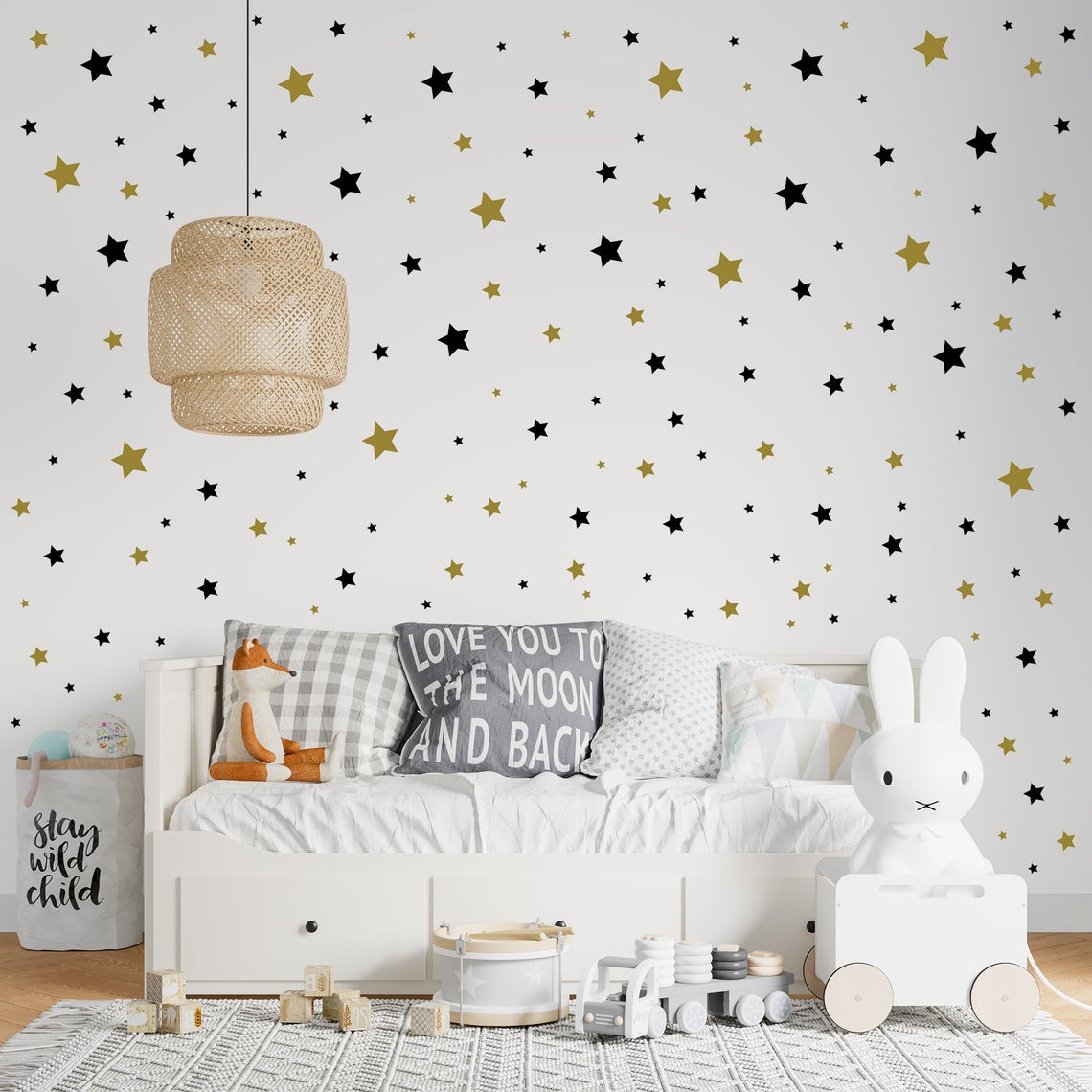 Baby Nursery Wall Stickers - الكرتون 65 قطعة ستار الجدار ملصق