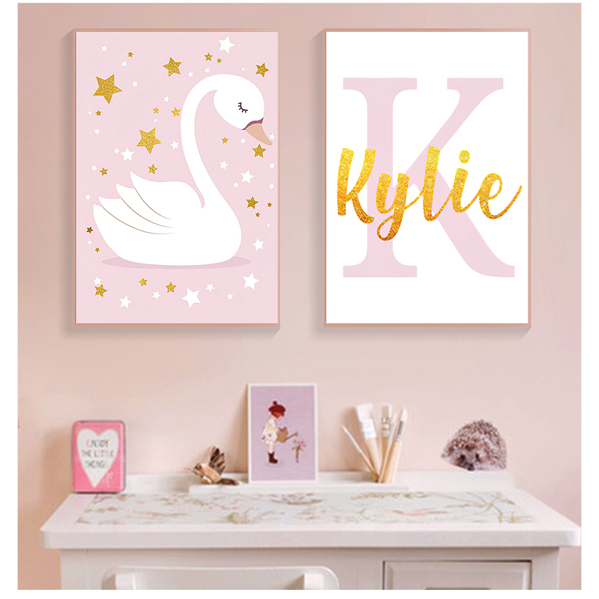Baby Nursery Name Wall Art - لوحة فنية جدارية مخصصة بالاسم، ملصقات