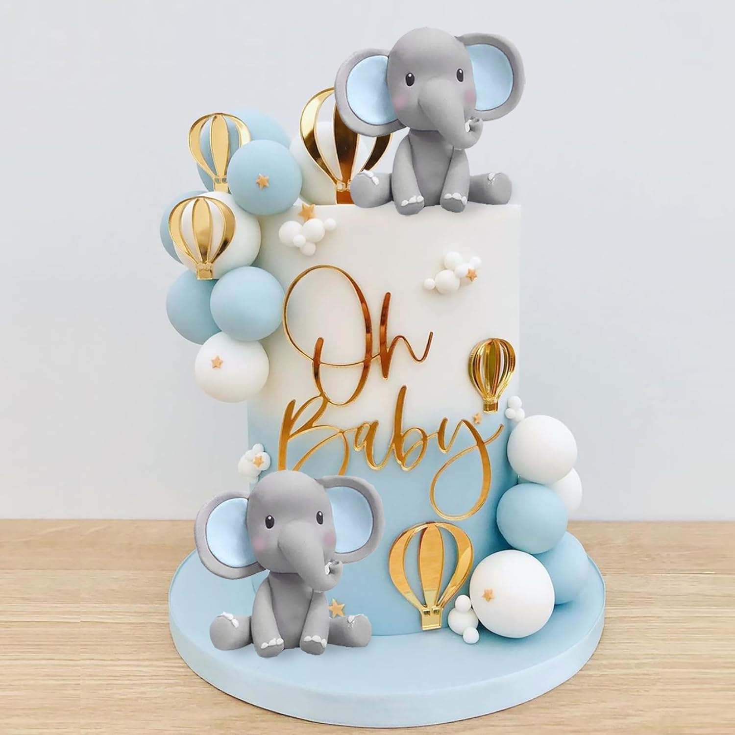 Baby Nursery Hot Air Balloon - كعكة الفيل الديكور كعكة الطفل توبر