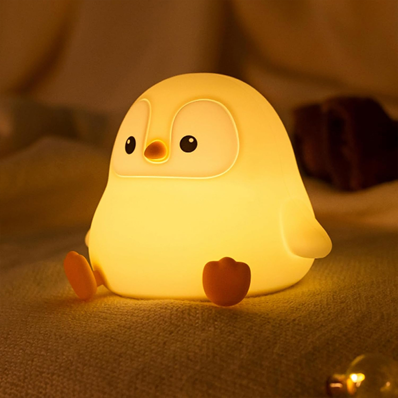 Baby Nursery Table Lamp - مصباح ليلي لطيف على شكل بطريق،
