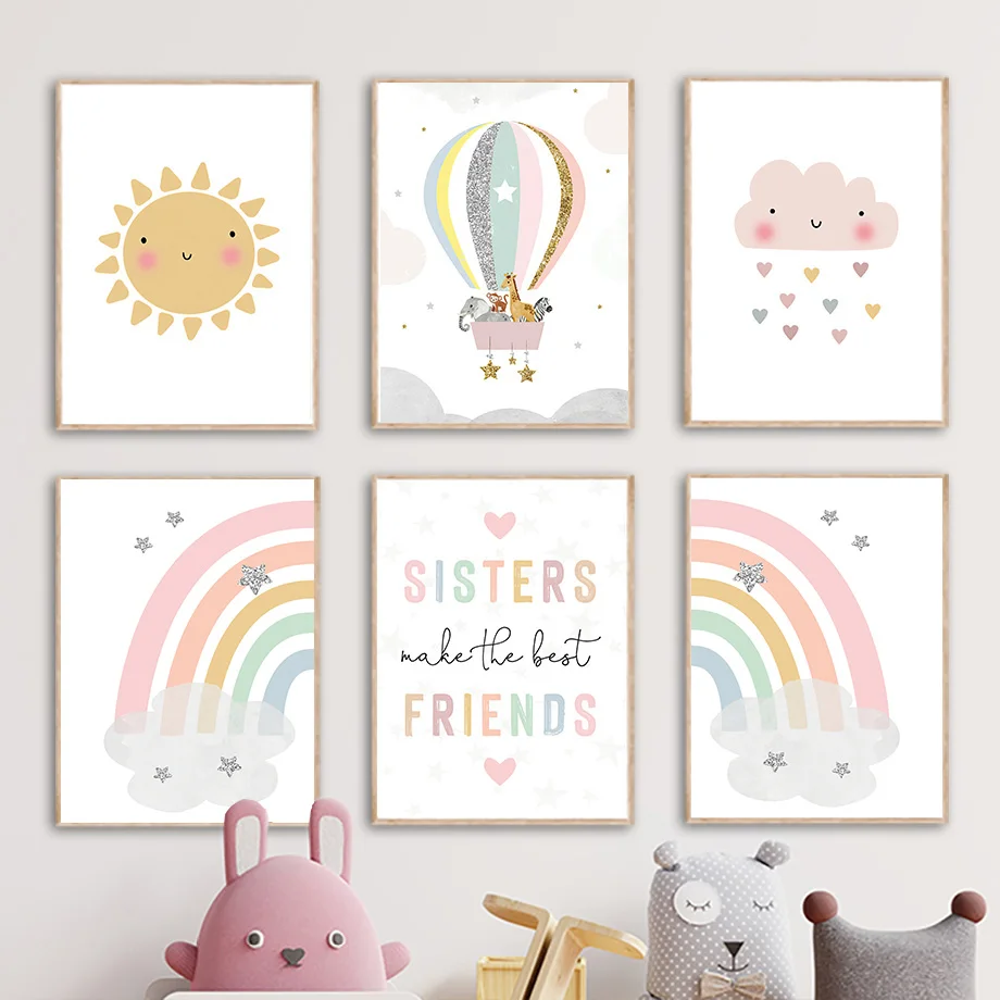 Baby Nursery Name Wall Art - ملصقات وطباعات جدارية على الطراز الاسكندنافي