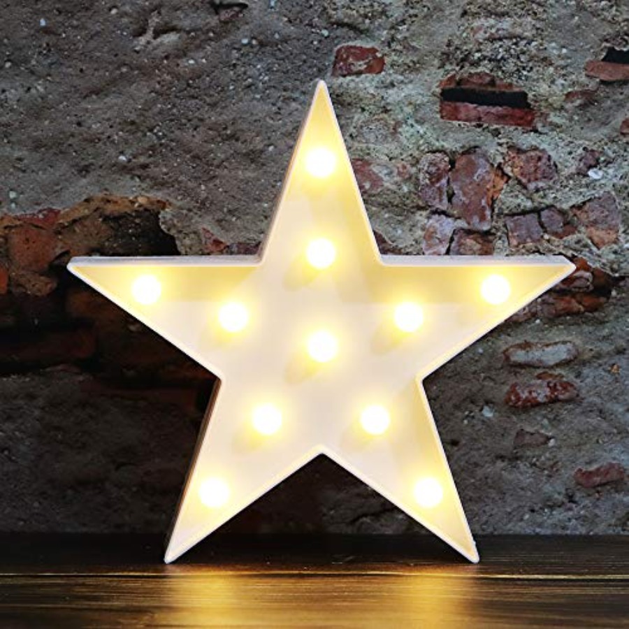 Baby Nursery Table Lamp - مصباح ليد على شكل نجمة، يعمل