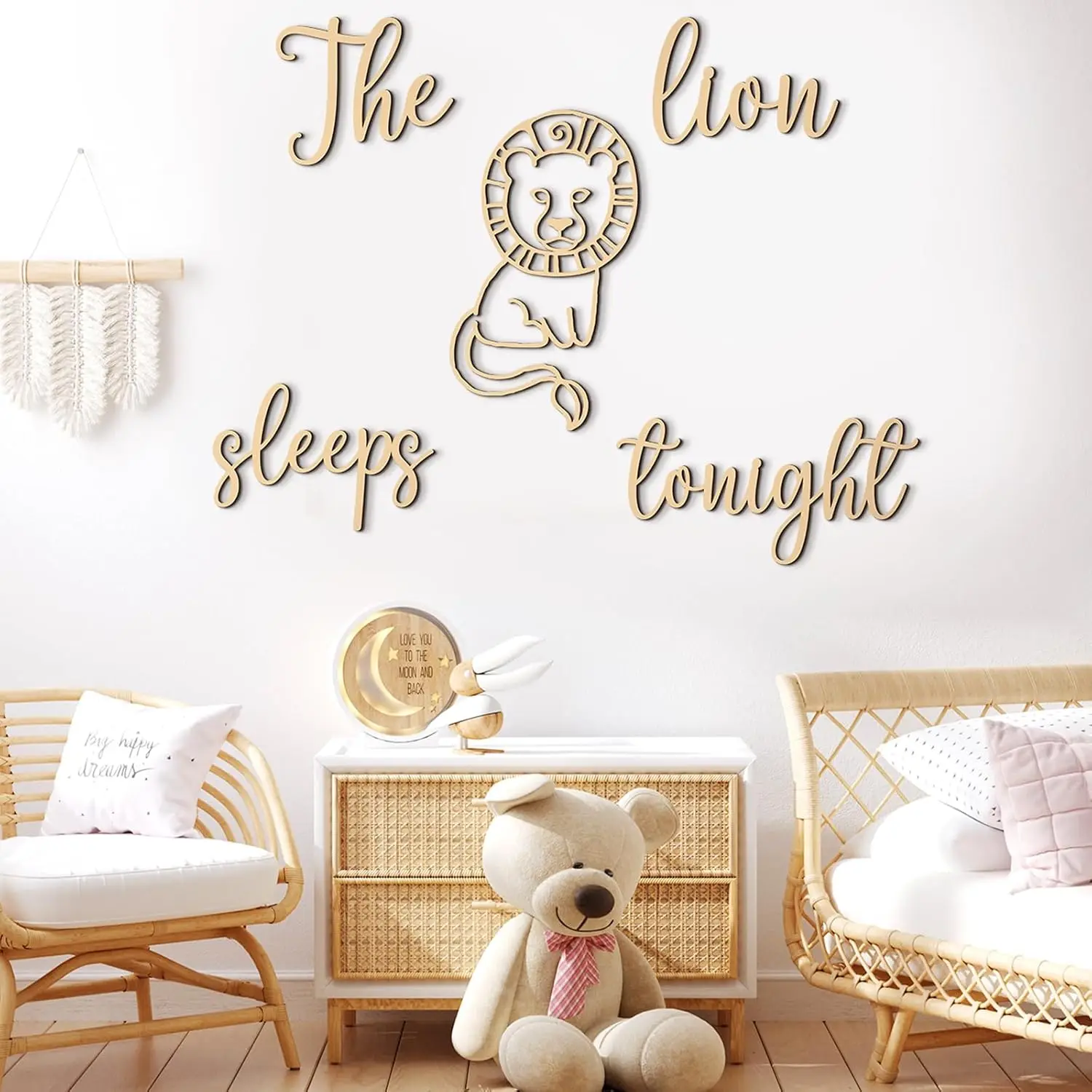 Baby Nursery Jungle Theme - ديكور حائط خشبي من The Lion
