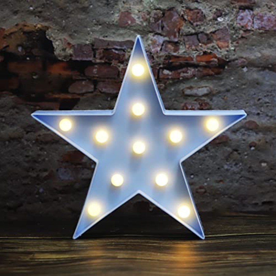 Baby Nursery Table Lamp - مصباح ليد على شكل نجمة، يعمل