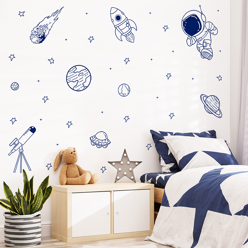 Baby Nursery Wall Stickers - ملصق حائط على شكل كارتون يونيفرس
