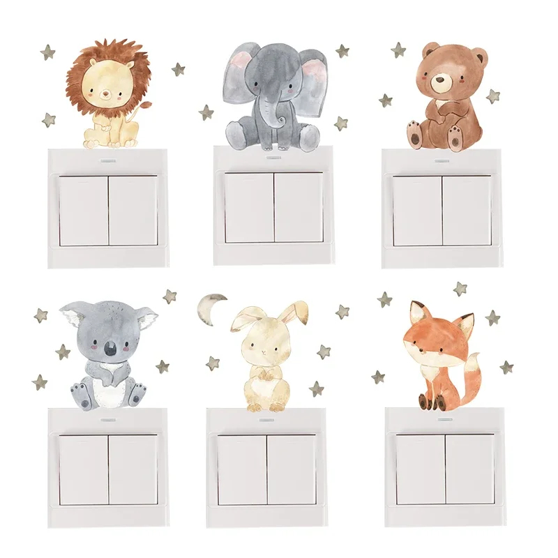 Baby Nursery Wall Stickers - ملصقات جدارية على شكل حيوانات كرتونية