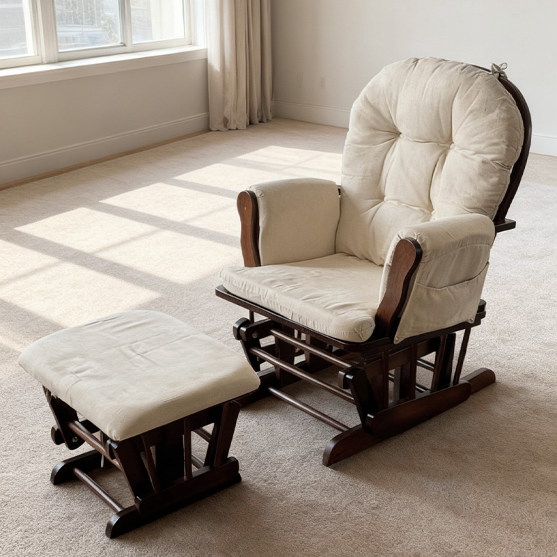 كرسي هزاز خشبي عصري للرضاعة ال - مراجعة Baby Nursery Rocking Chair وسعره