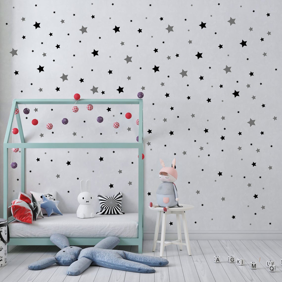 الكرتون 65 قطعة ستار الجدار مل - مراجعة Baby Nursery Wall Stickers وسعره