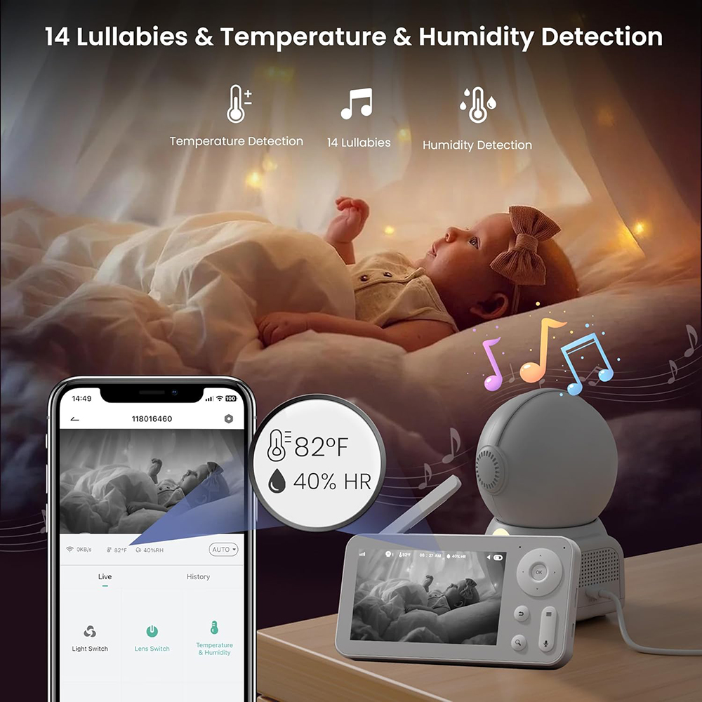 جهاز مراقبة الأطفال بدقة 2K مع - مراجعة Baby Nursery Temperature وسعره