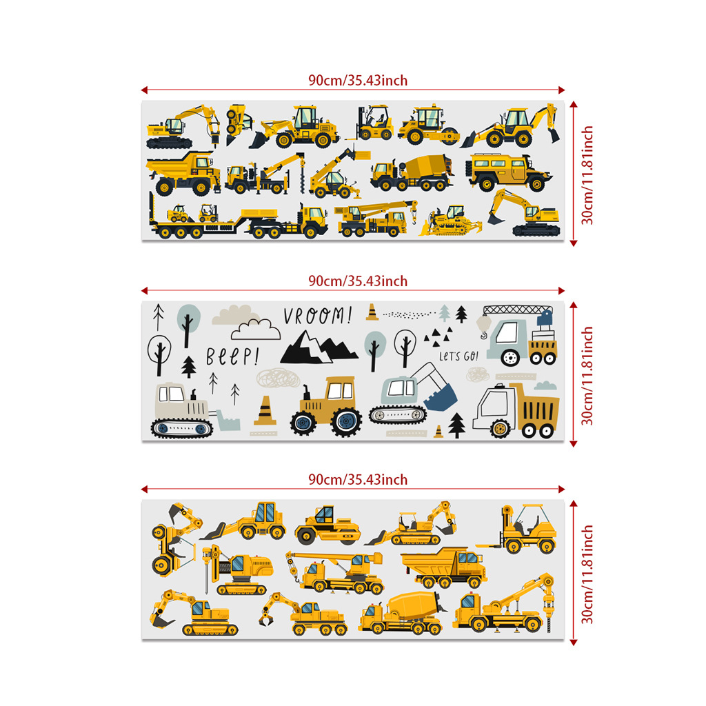 الكرتون حفارة الهندسة سيارة ال - مراجعة Baby Nursery Wall Stickers وسعره