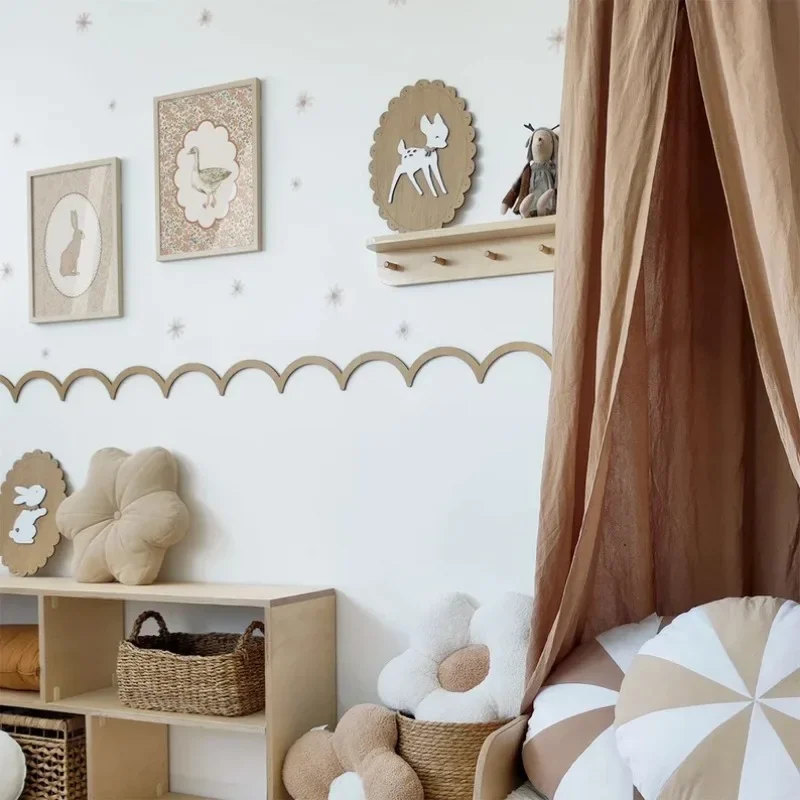 12/24 قطعة من الزخارف الخشبية  - مراجعة Baby Nursery Wall Stickers وسعره