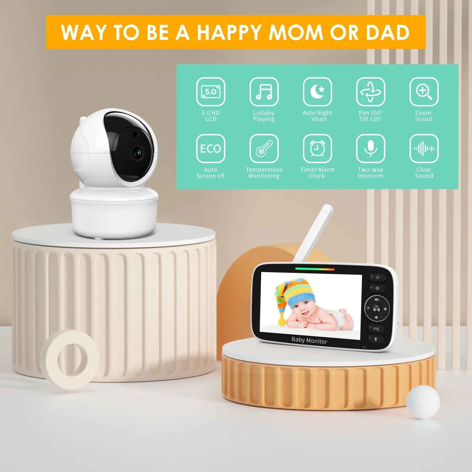 جهاز مراقبة الطفل مع شاشة LCD  - مراجعة Baby Nursery Temperature وسعره