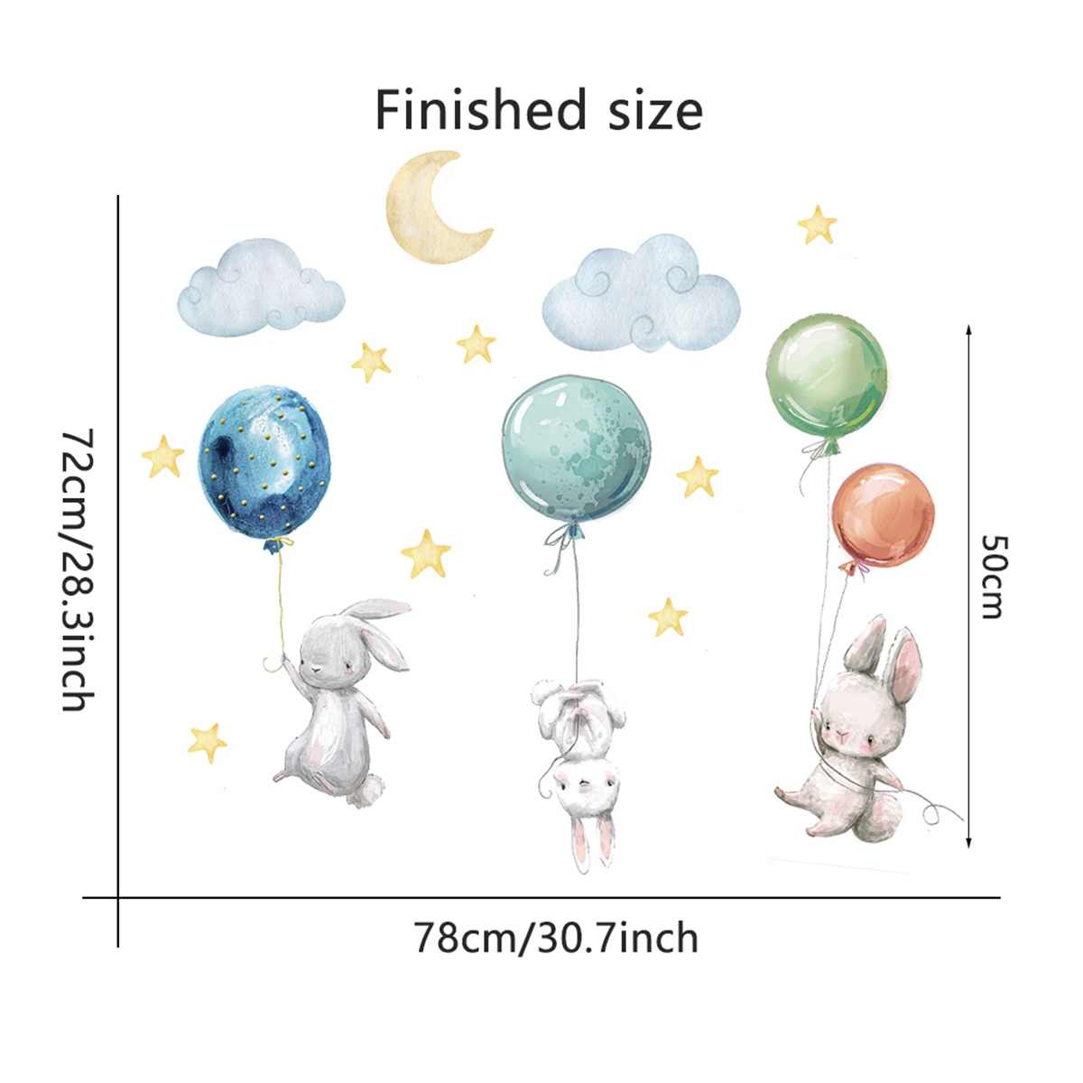 ملصقات جدارية على شكل حيوانات  - مراجعة Baby Nursery Hot Air Balloon وسعره