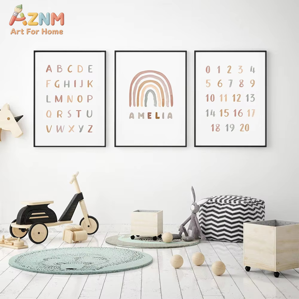 ملصق مخصص بأحرف الأبجدية 123 ق - مراجعة Baby Nursery Name Wall Art وسعره