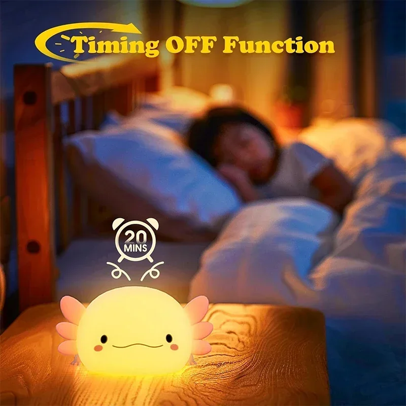لطيف Axolotl ضوء الليل سيليكون - مراجعة Baby Nursery Table Lamp وسعره