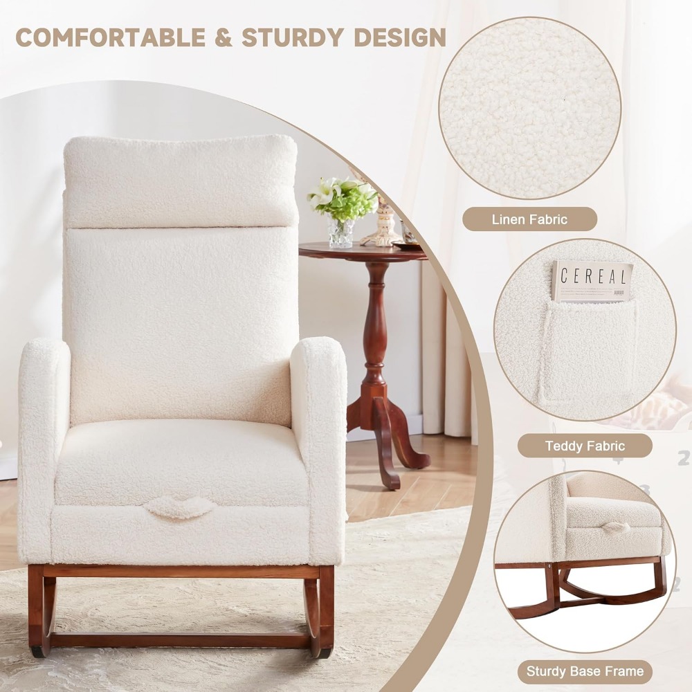 كرسي هزاز كرسي الحضانة مع ظهر  - مراجعة Baby Nursery Rocking Chair وسعره