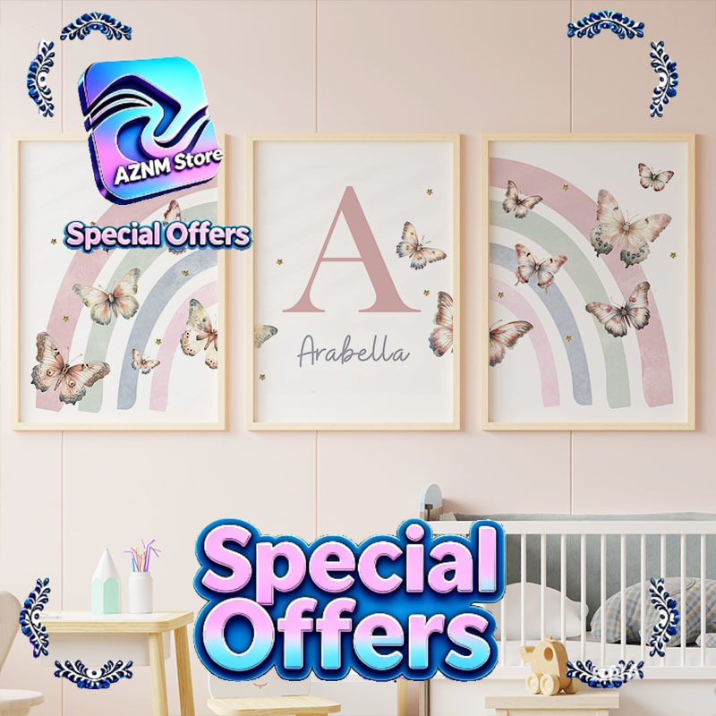 لوحة فنية جدارية مخصصة باسم ال - مراجعة Baby Nursery Name Wall Art وسعره