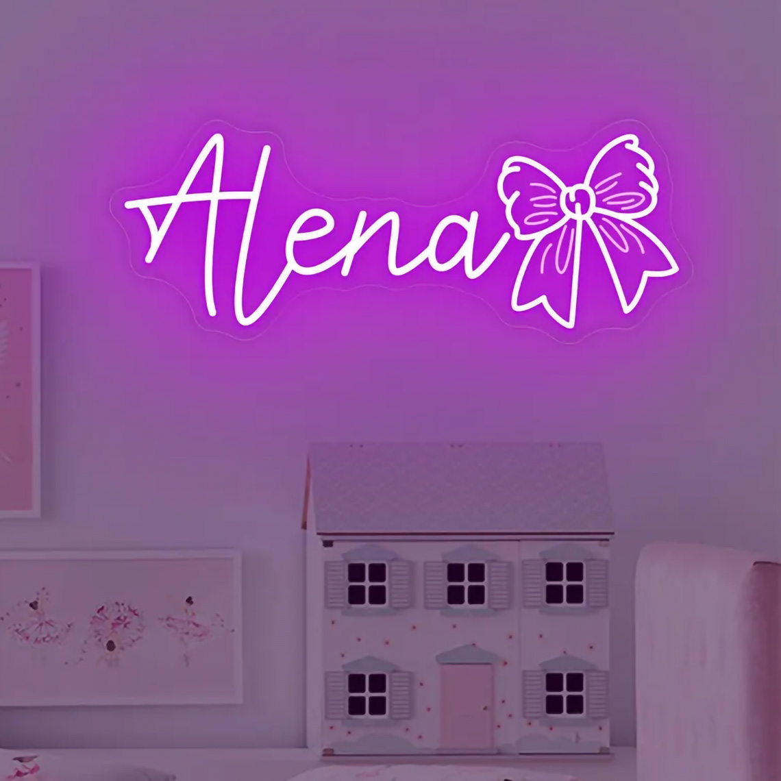 علامة نيون مخصصة باسم القوس لل - مراجعة Baby Nursery Room وسعره