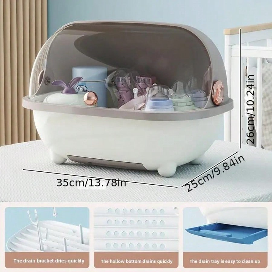 رف تجفيف زجاجات الأطفال وصندوق - مراجعة Baby Nursery Unit وسعره