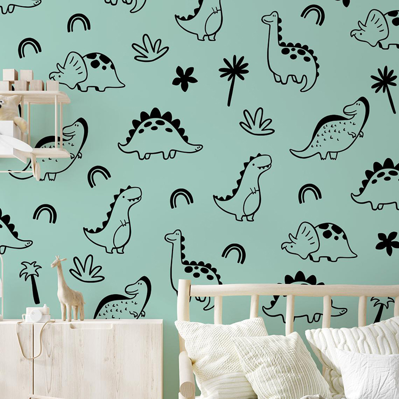 هندسية ديناصور شجرة قوس قزح ال - مراجعة Baby Nursery Wall Stickers وسعره