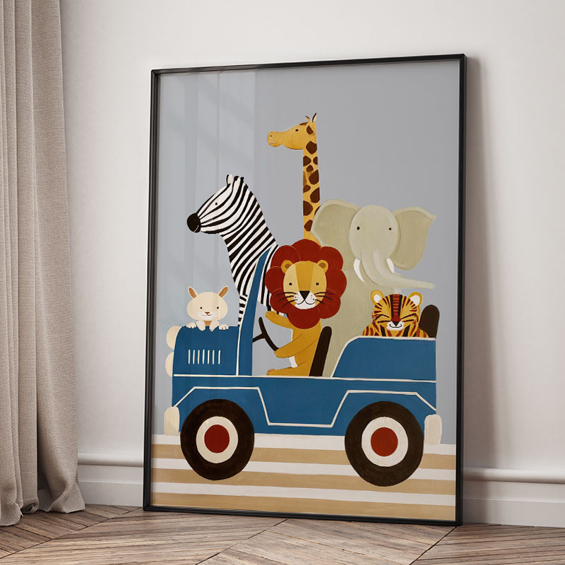 لوحات فنية كرتونية مضحكة لحيوا - مراجعة Baby Nursery Room وسعره