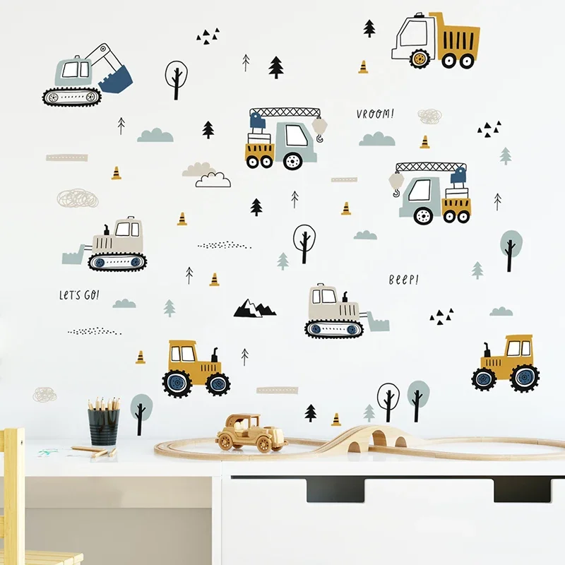 مرسومة باليد لطيف سيارات شاحنة - مراجعة Baby Nursery Wall Stickers وسعره