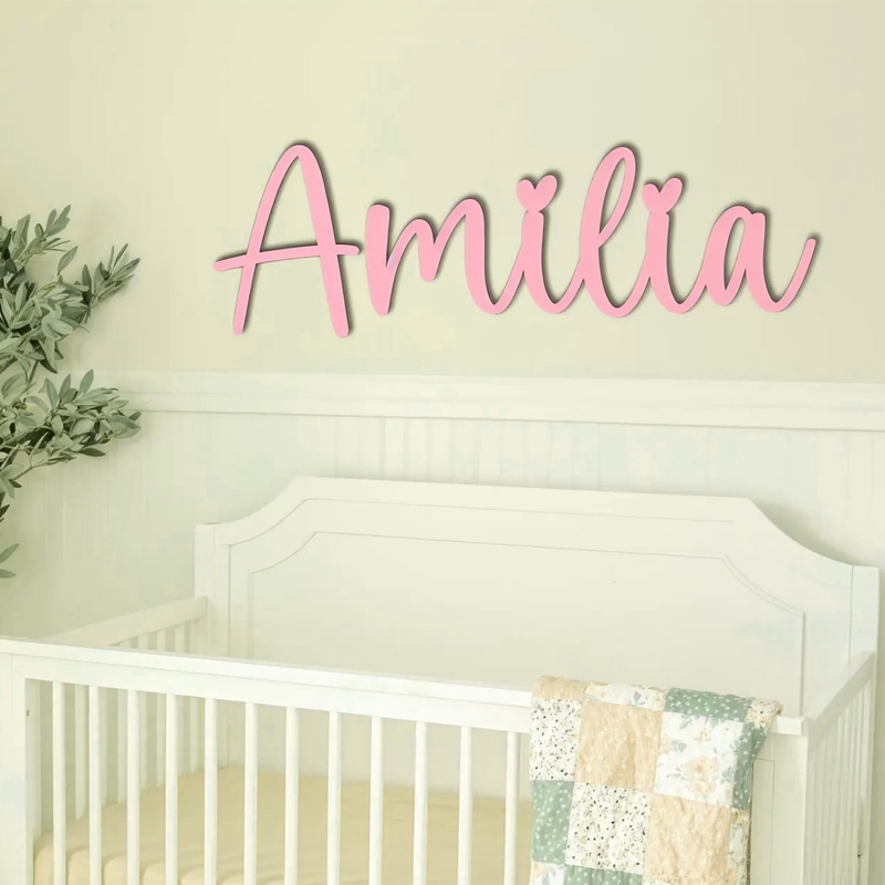 لافتة خشبية مخصصة بالاسم لغرفة - مراجعة Baby Nursery Name Wall Art وسعره