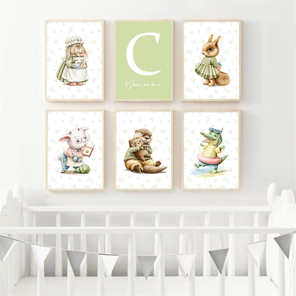 طفل مخصص اسم المشارك الزرافة ا - مراجعة Baby Nursery Name Wall Art وسعره