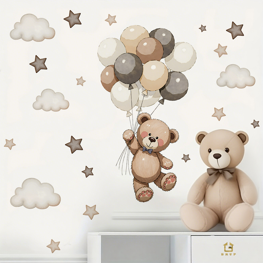 ملصقات حائط على شكل دمية دب را - مراجعة Baby Nursery Wall Stickers وسعره