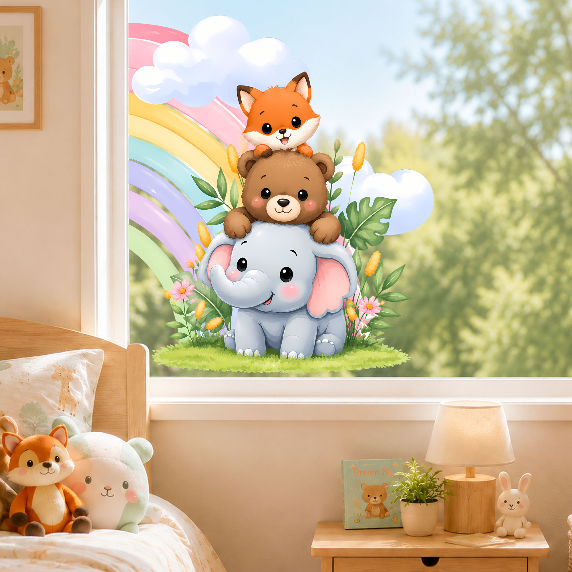 ملصق نافذة بتصميم حيوانات لطيف - مراجعة Baby Nursery Wall Stickers وسعره