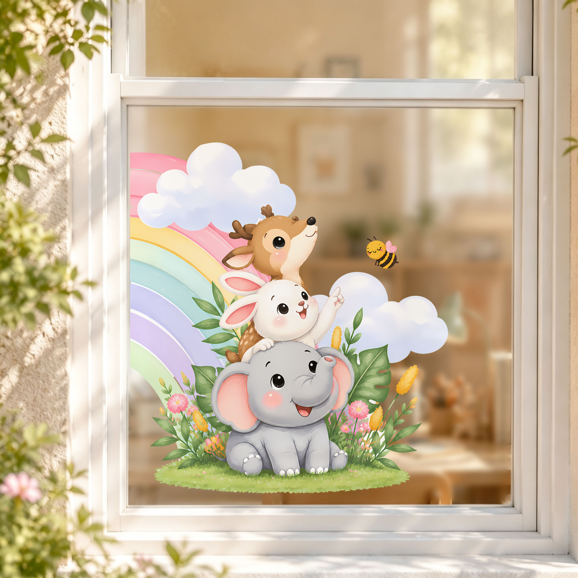 ملصق نافذة بتصميم حيوانات لطيف - مراجعة Baby Nursery Wall Stickers وسعره