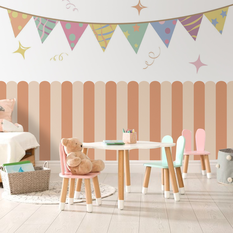 متعدد الألوان عمودي مخطط قوس خ - مراجعة Baby Nursery Room وسعره