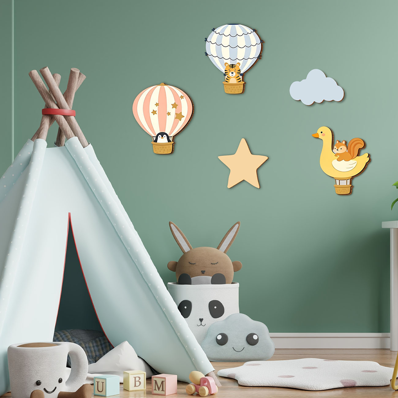 5 قطع من ملصقات الحائط الخشبية - مراجعة Baby Nursery Wall Stickers وسعره